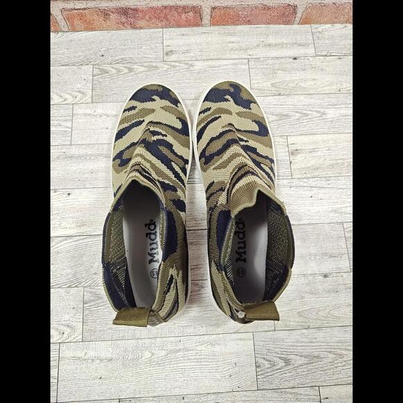 Mudd Joanne Sock Shoes Women's Size 8.5 Green Army Camo Sneakers NWT - Picture 6 of 8